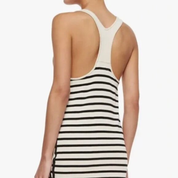 Rag & Bone Cream & Black Striped Knit Tank Dress 100% Cotton Small to Medium - Picture 3 of 13